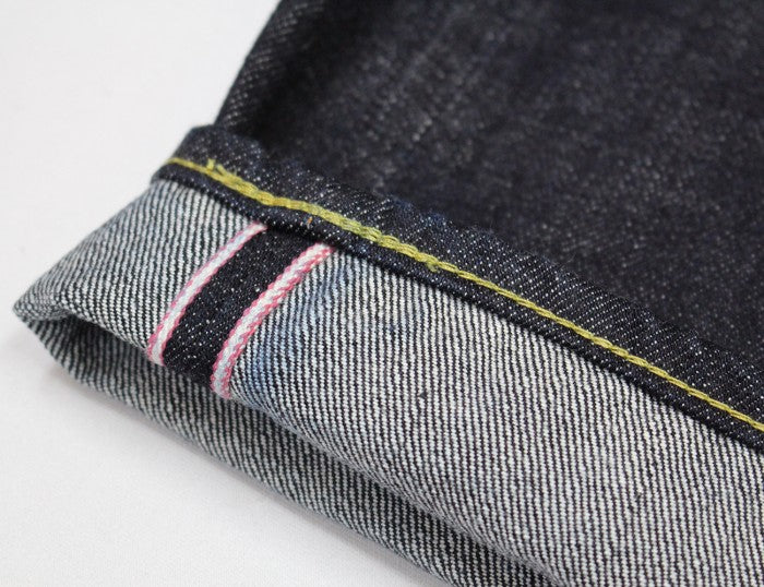 0105SP 15.7oz Deep Colored Indigo Going to Battle Label narrow tapered (One Wash)