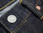 0105SP 15.7oz Deep Colored Indigo Going to Battle Label narrow tapered (One Wash)