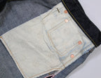 0105SP 15.7oz Deep Colored Indigo Going to Battle Label narrow tapered (One Wash)