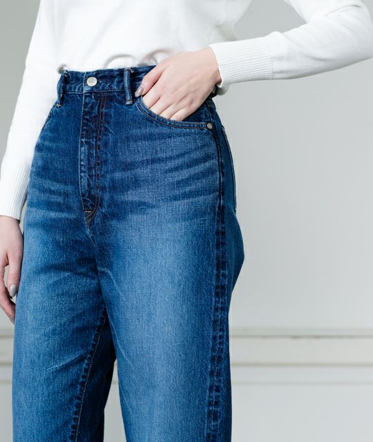 UP127305 High Waist Straight Bardot / 12oz Selvedge Denim