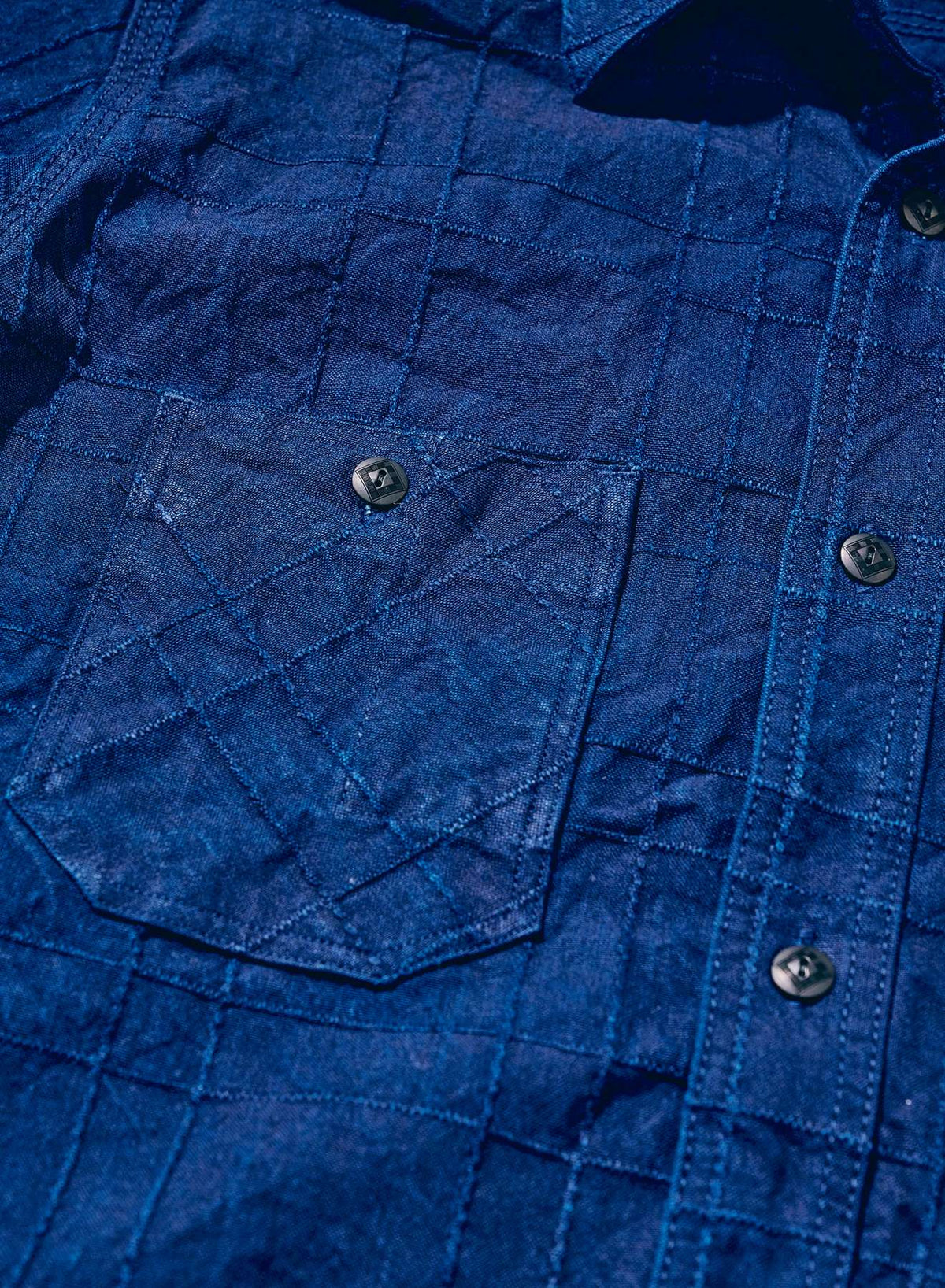 SSS26-ARS Indigo Sashiko Lattice Dobby Work Shirt