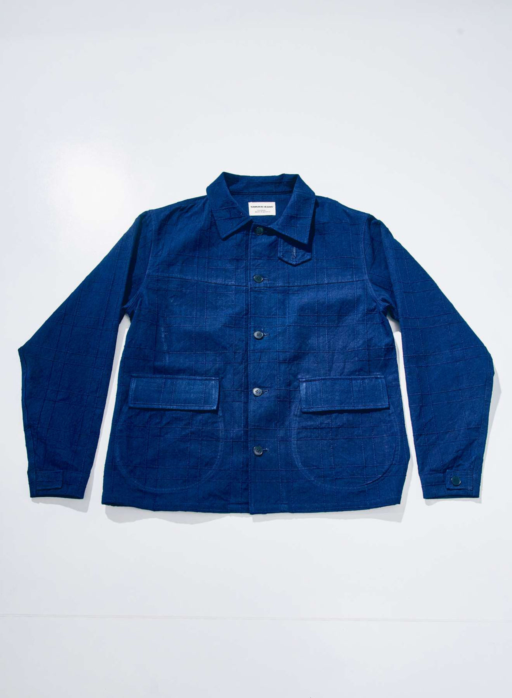 SJSJK26-ARS Indigo Sashiko Lattice Dobby Jacket
