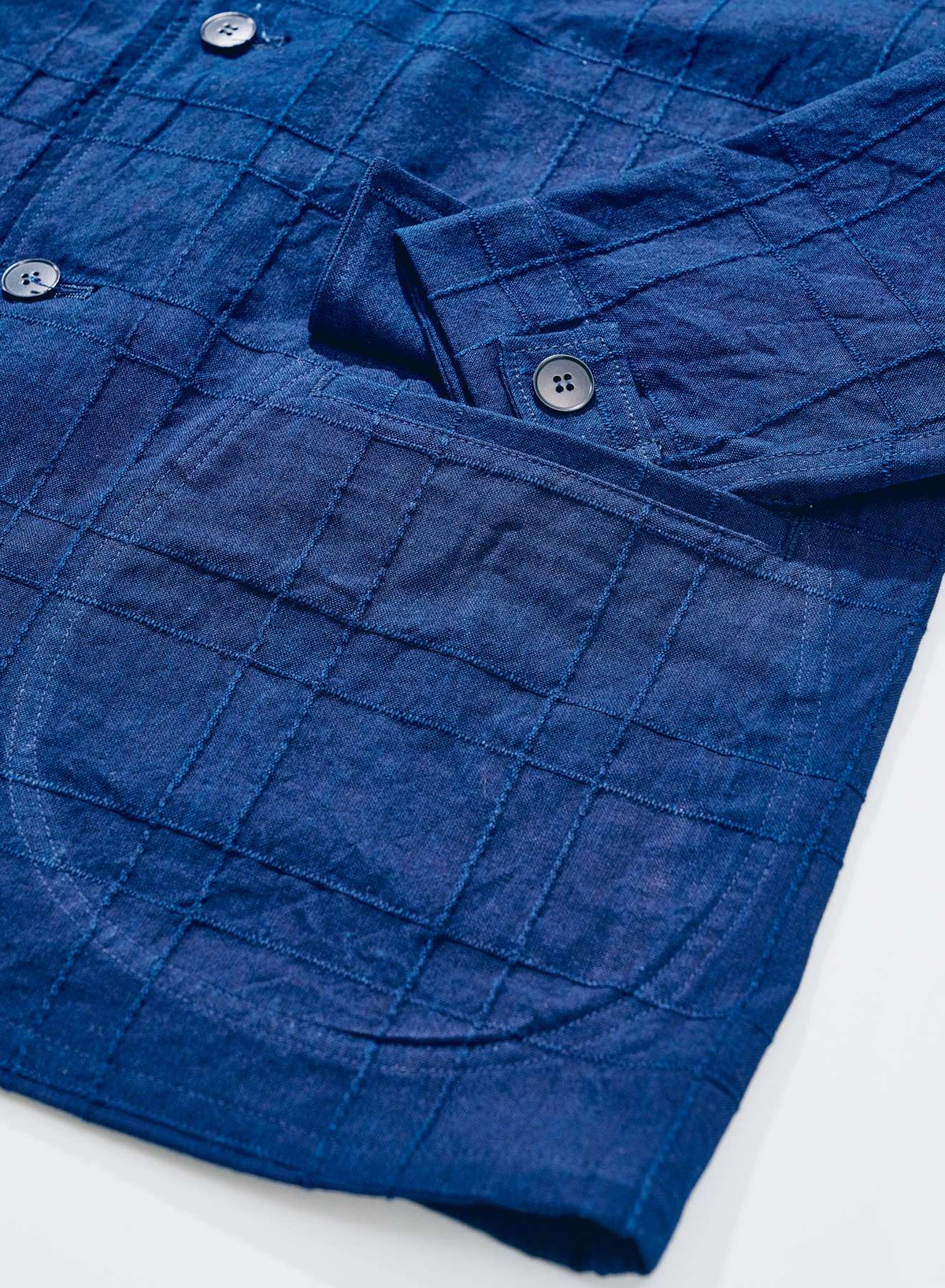 SJSJK26-ARS Indigo Sashiko Lattice Dobby Jacket
