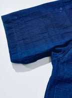 SOS26-ARS Indigo Sashiko Lattice Open Collar Shirt