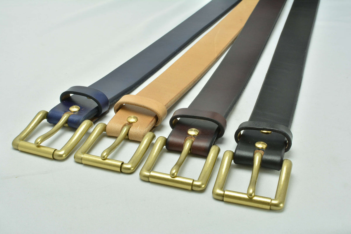 EGB40137AB Belt Men's Leather UK saddle leather 40mm width harness belt