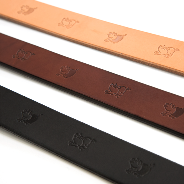 B-82 BENDS LEATHER engraved belt (natural)