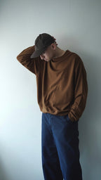 【CAPERTICA】Super140s Washable Wool / MN-Sweat（CAMEL）