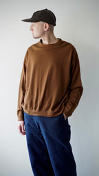【CAPERTICA】Super140s Washable Wool / MN-Sweat（CAMEL）