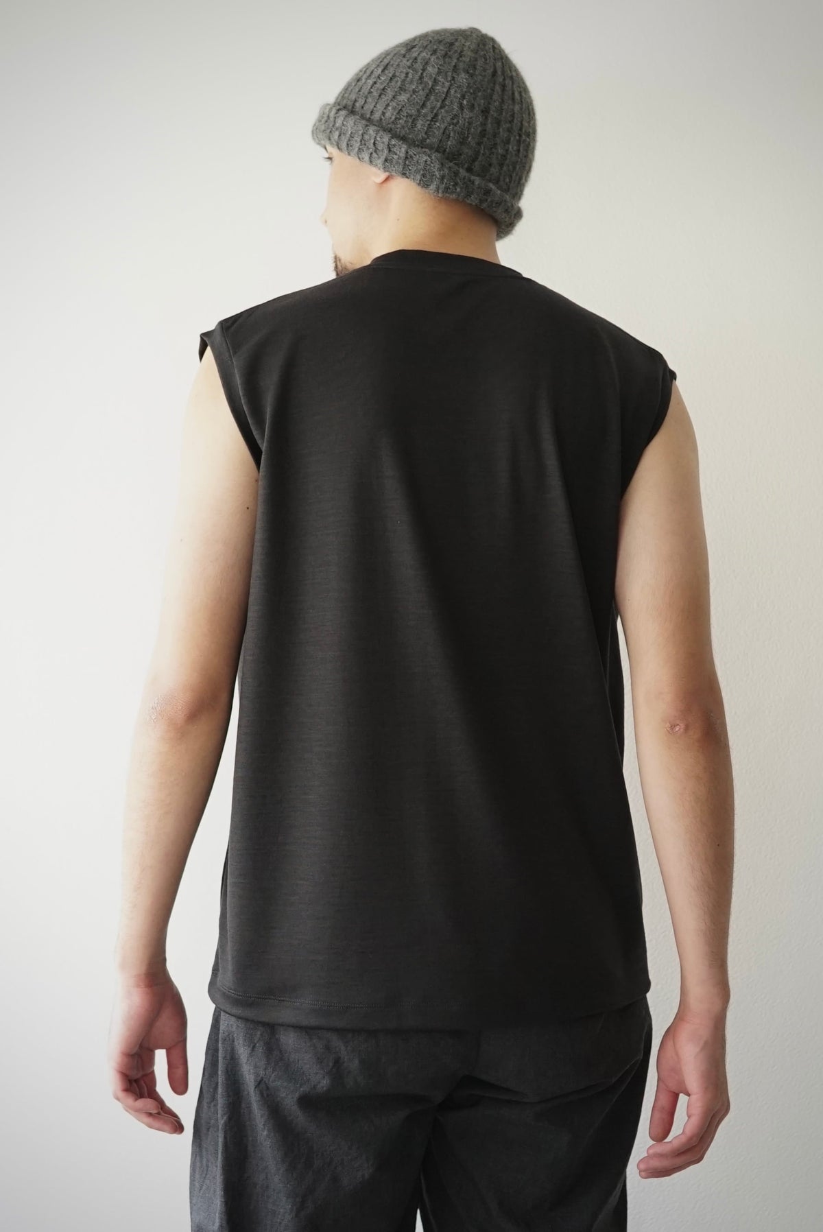【CAPERTICA】CAP707CS01 Super140s Washable Wool DC_jersey / Loosey Tank_Top