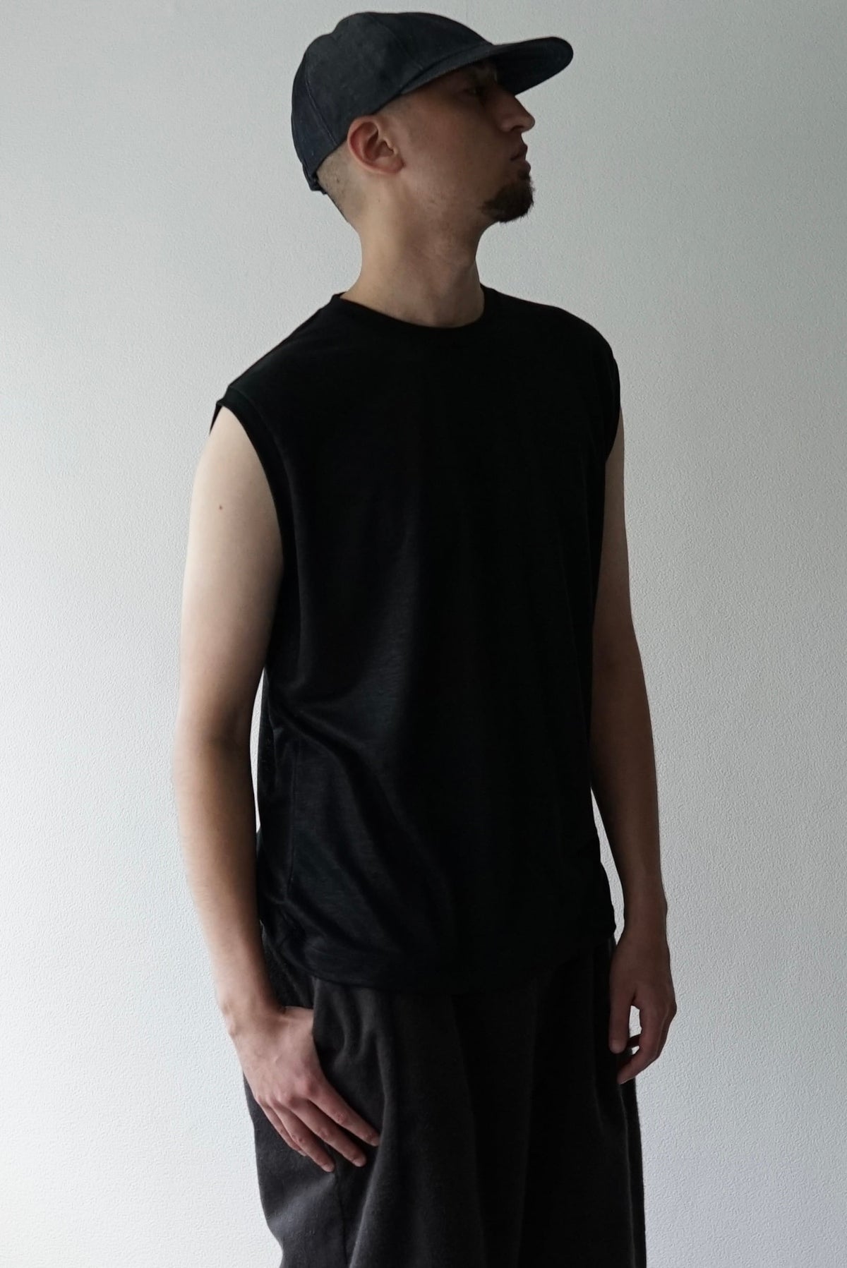 【CAPERTICA】CAP707CS05 Feather Linen Jersey / Loosey Tank_Top