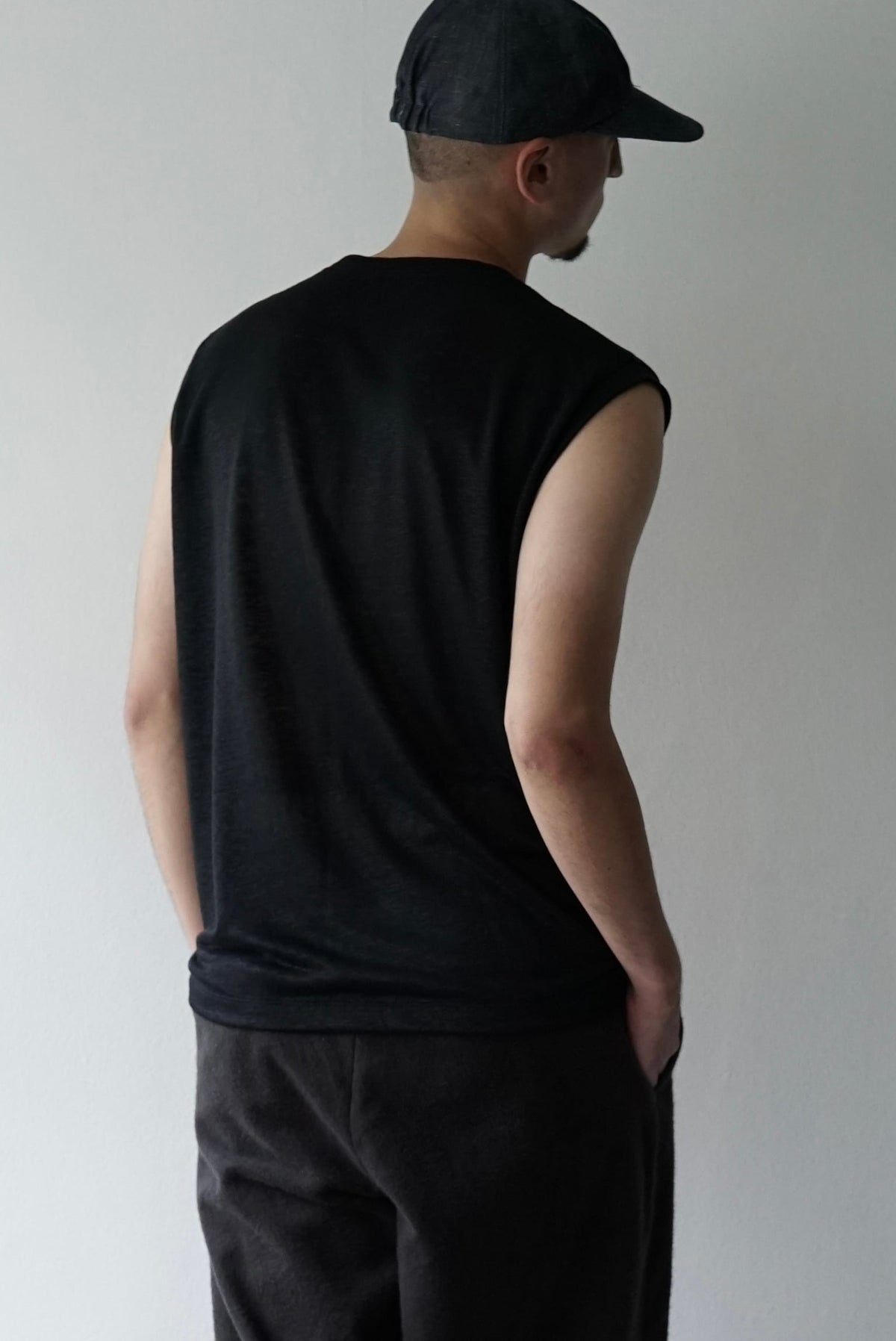 【CAPERTICA】CAP707CS05 Feather Linen Jersey / Loosey Tank_Top