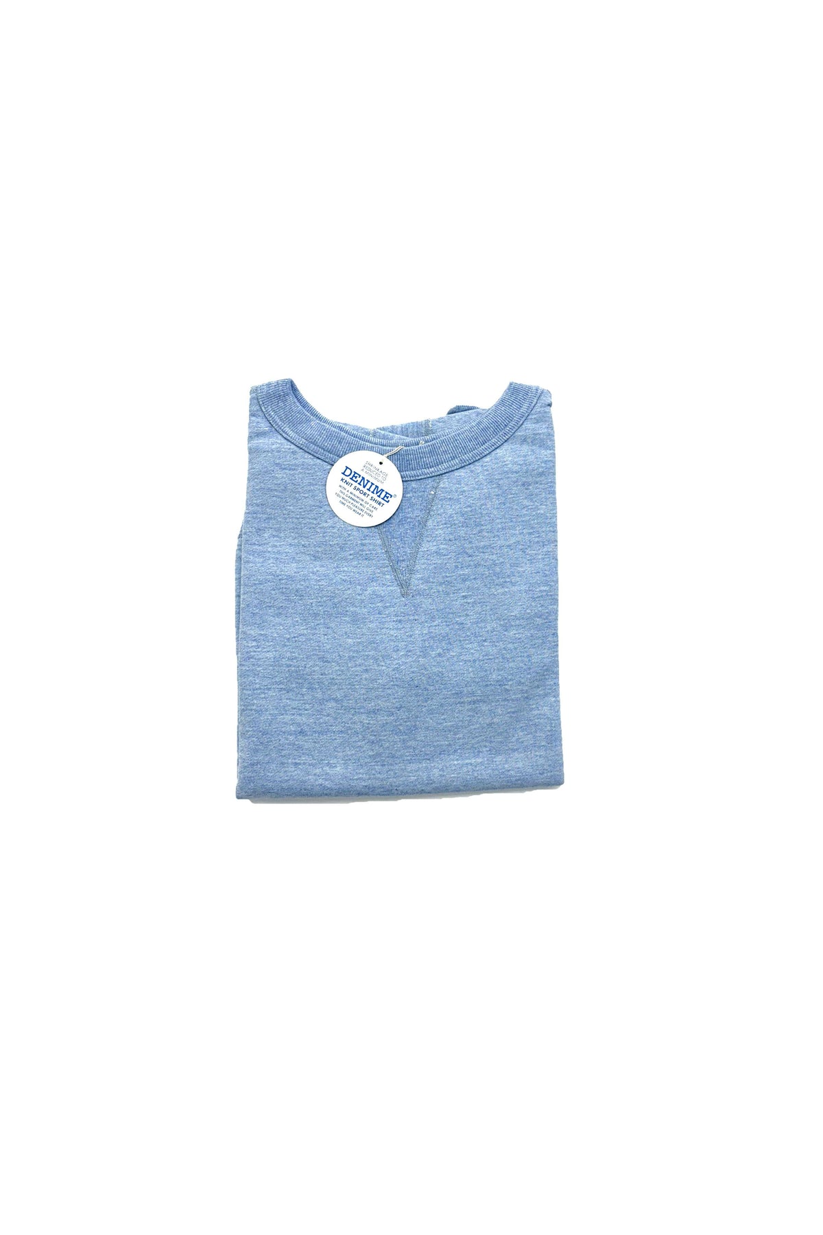 Lot 268 88/12 Heather 4-Needle Front V Crewneck Sweatshirt