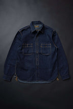 MS005E (001) 10oz SELVADGE DENIM WORK SHIRTS