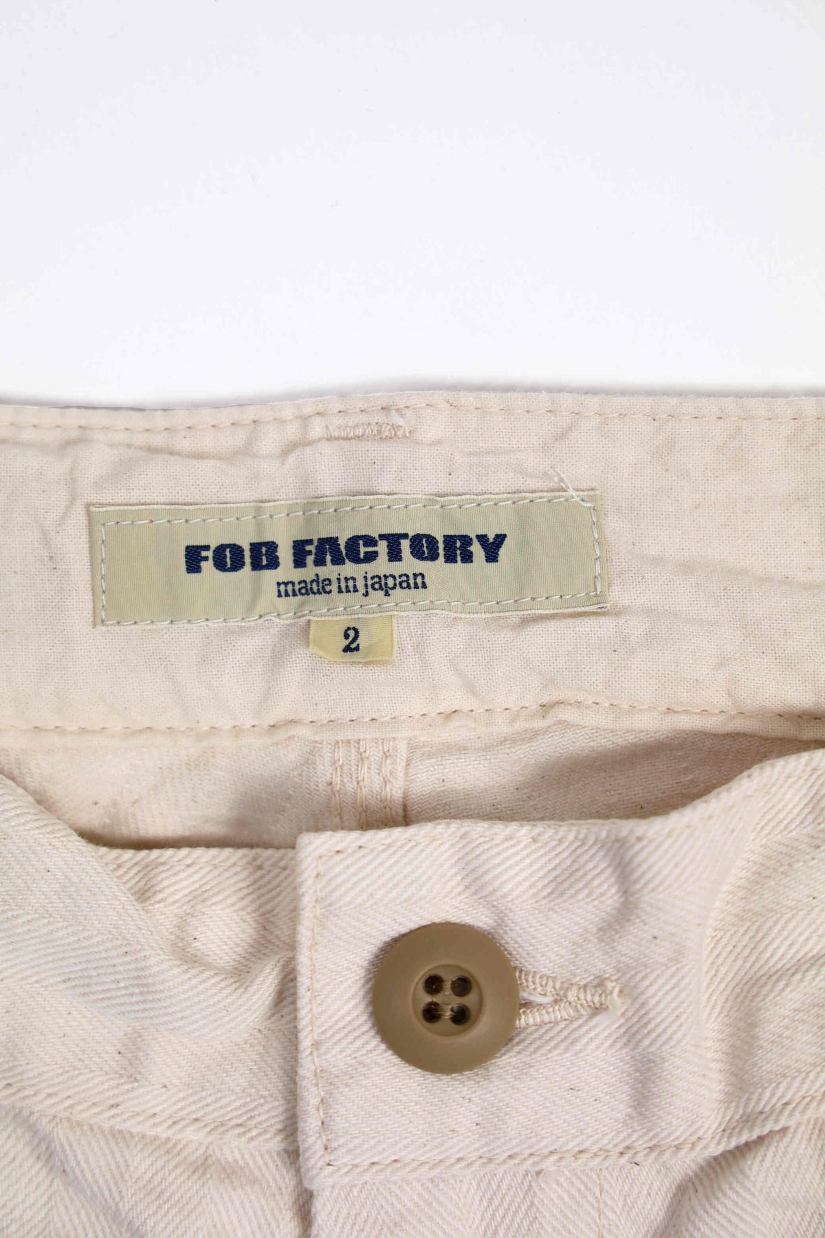 F0485  HERRINGBONE PAINTER PANTS (66 ECRU) WIDE TAPERED