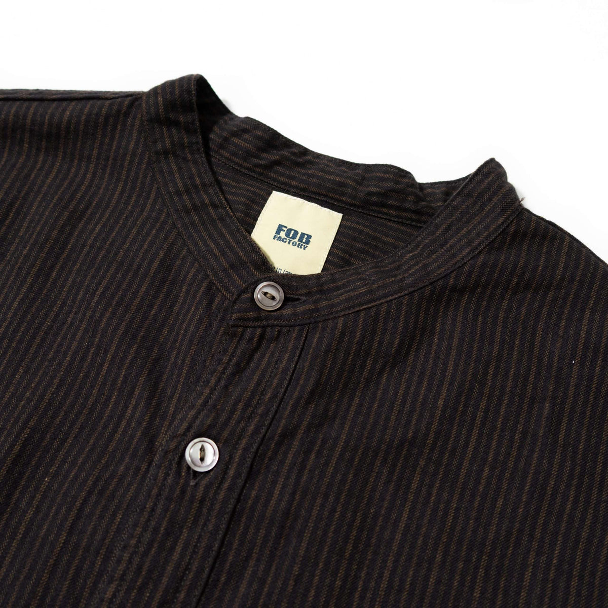 F3511 VINTAGE STRIPE BAND COLLAR SHIRT