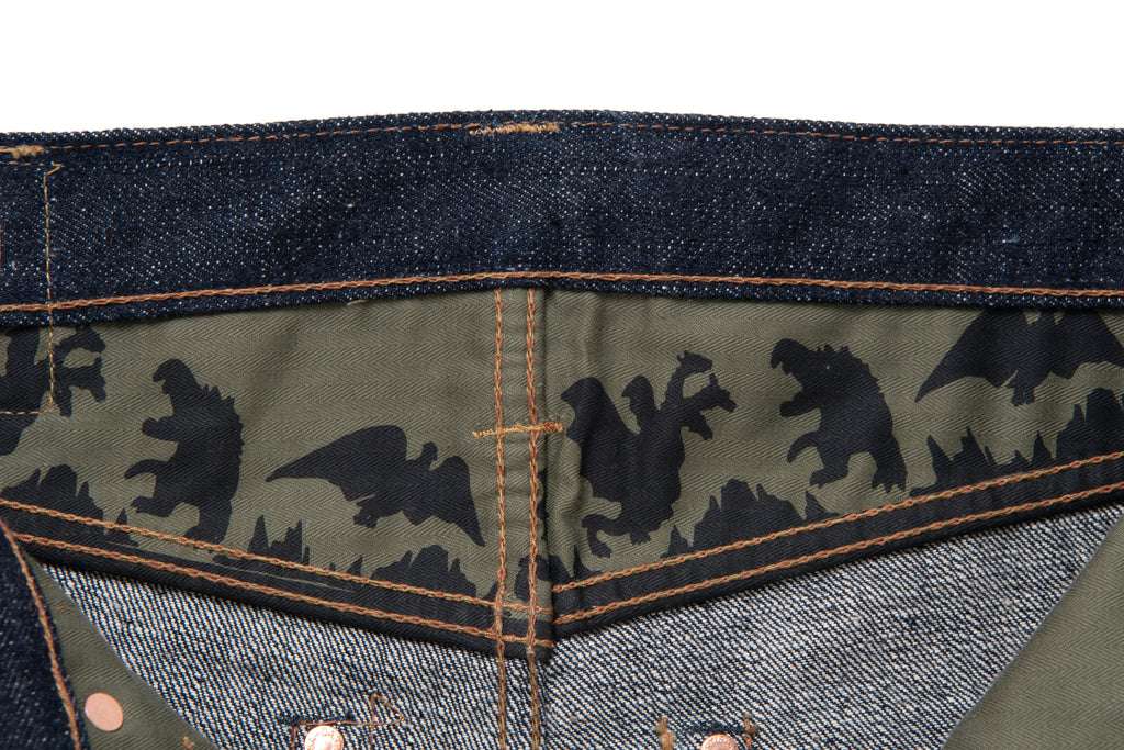 GZ-012 18oz GODZILLA GREAT MONSTER WAR Jeans Regular Straight