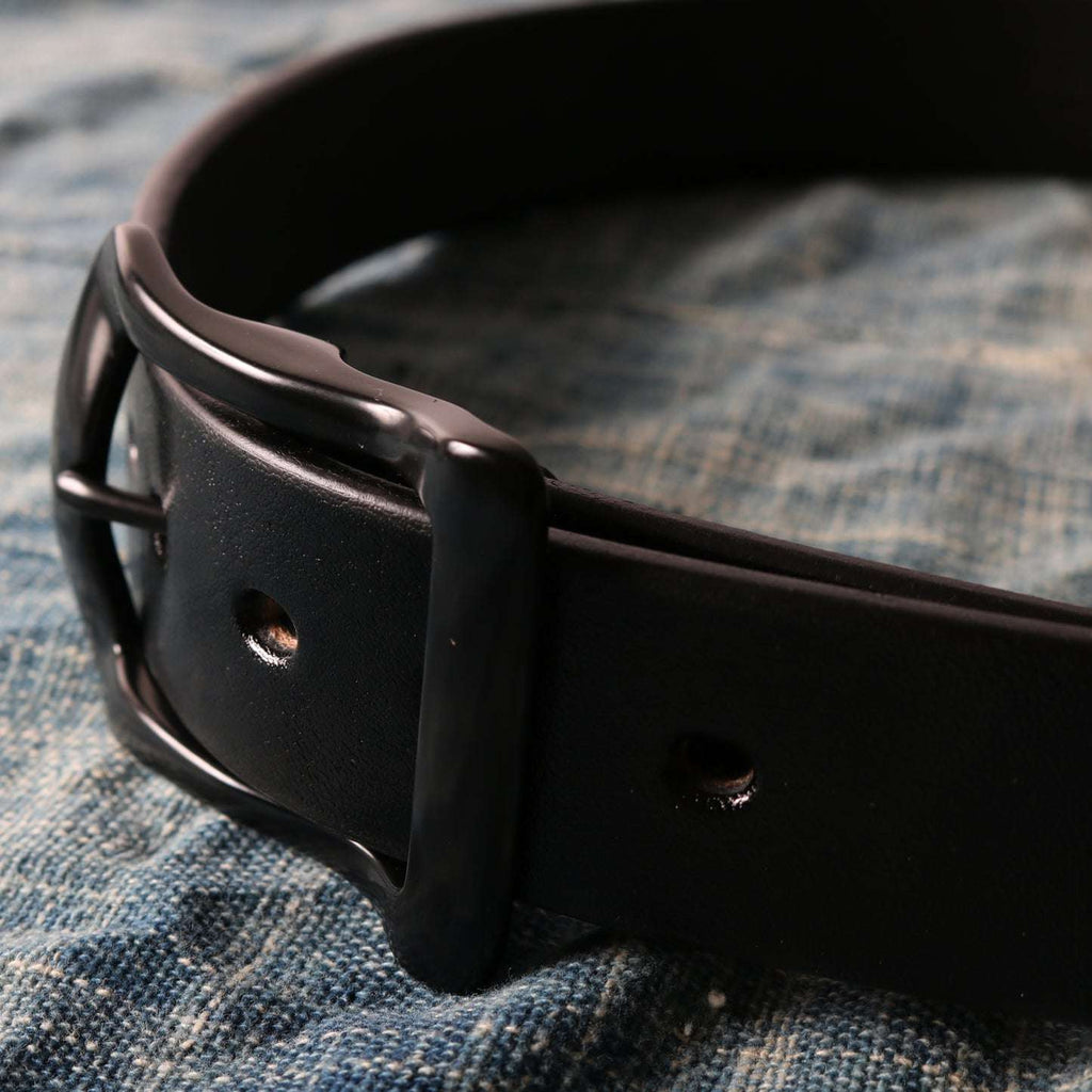 LE-4168BK "STANDARD" Big Buckle 40mm Leather Belt 【Black Color Buckle】