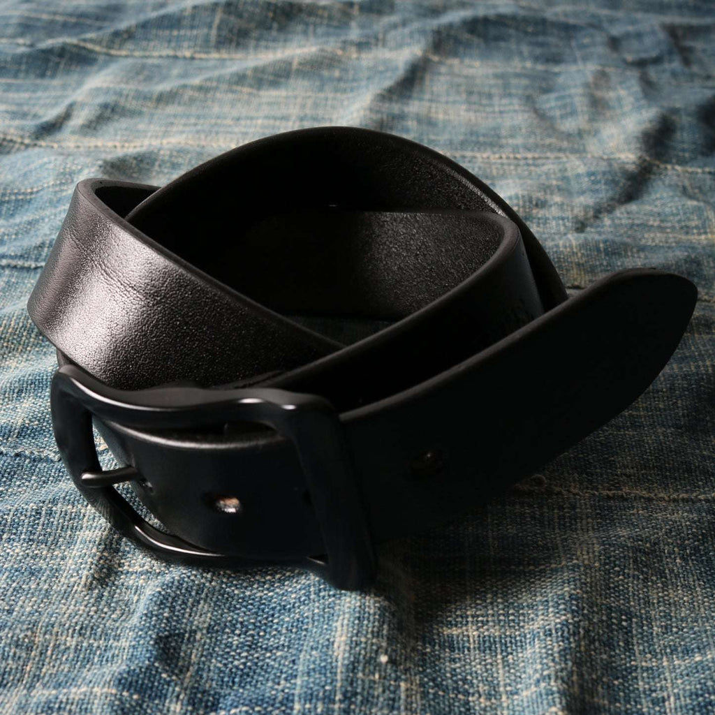 LE-4168BK "STANDARD" Big Buckle 40mm Leather Belt 【Black Color Buckle】