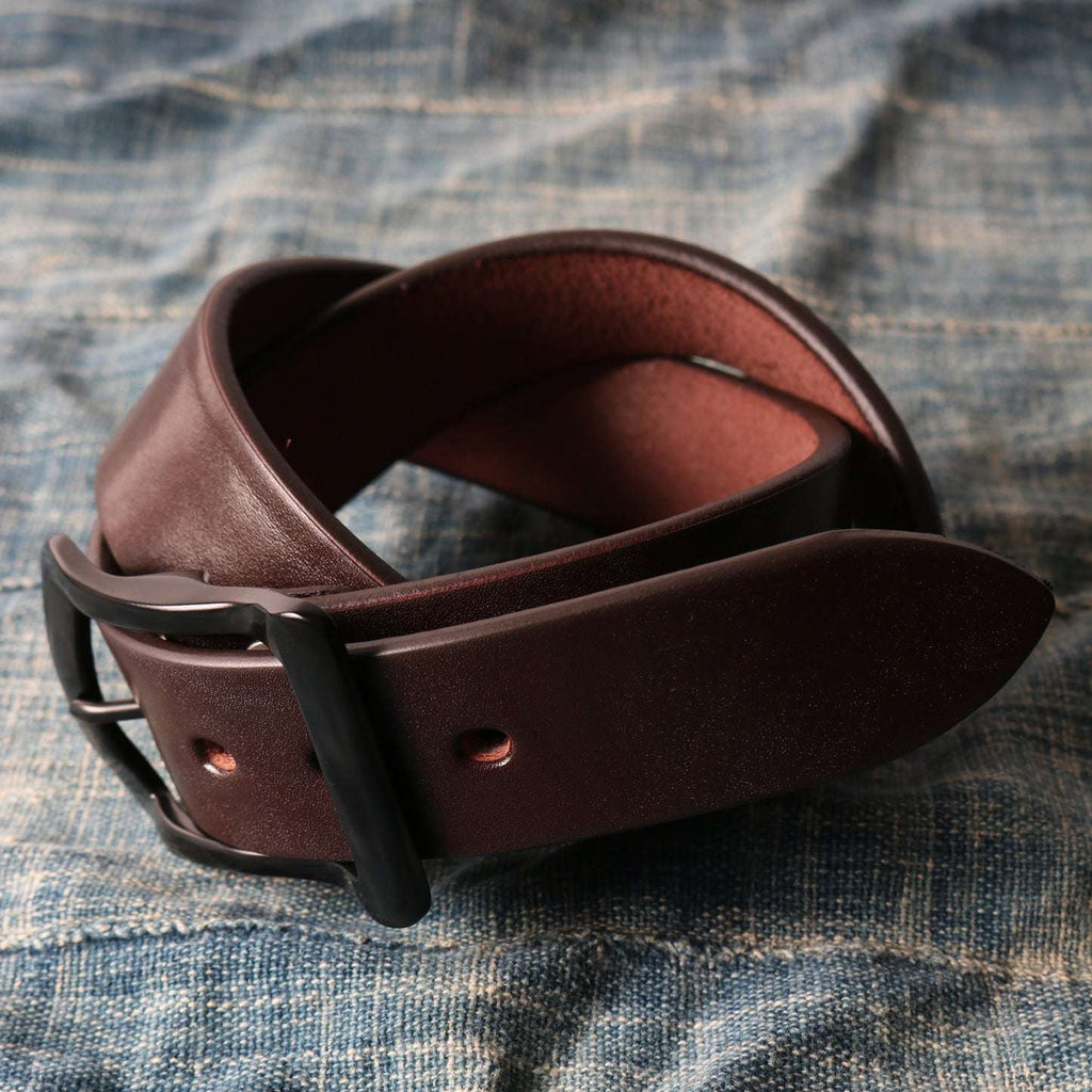LE-4168BK "STANDARD" Big Buckle 40mm Leather Belt 【Black Color Buckle】