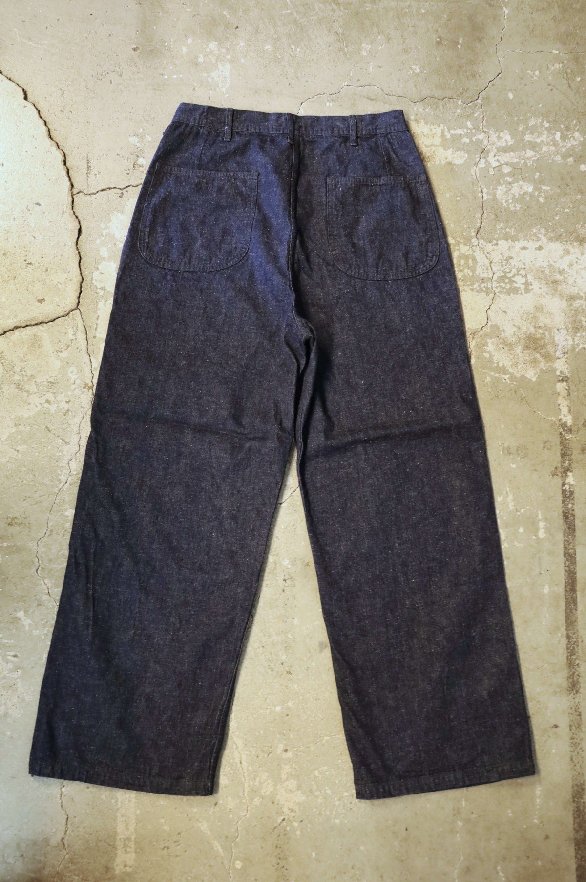 01-V5130 WIDE FIT US NAVY DENIM UTILITY PANTS ONE WASH
