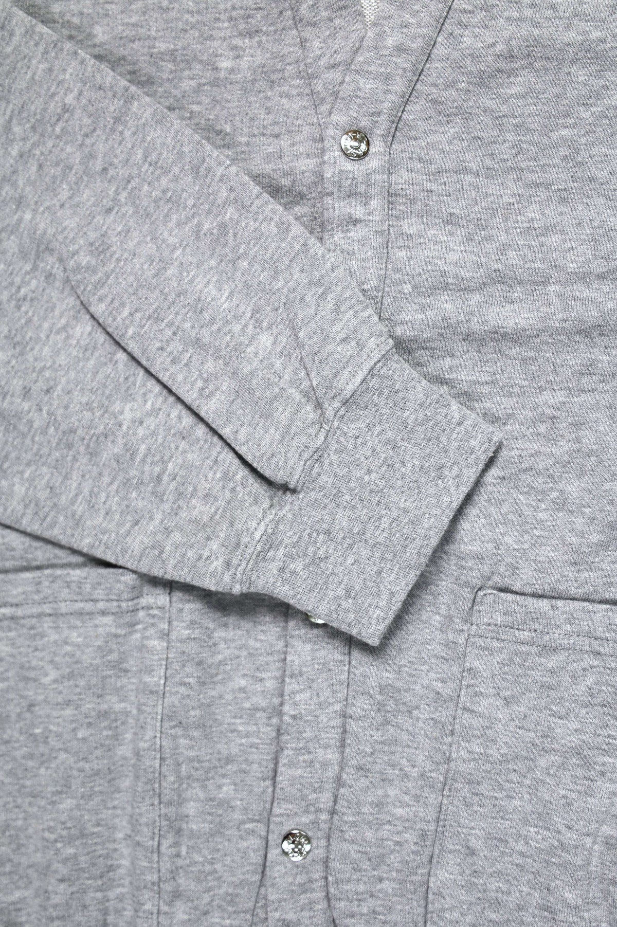 01-0043 LIGHT WEIGHT FRENCH TERRY SWEAT SHIRT CARDIGAN (64  HEATHER GRAY)
