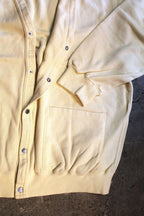 01-0043 LIGHT WEIGHT FRENCH TERRY SWEAT SHIRT CARDIGAN (43  PALE YELLOW)