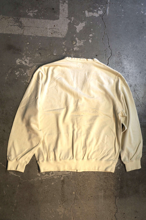 01-0043 LIGHT WEIGHT FRENCH TERRY SWEAT SHIRT CARDIGAN (43  PALE YELLOW)