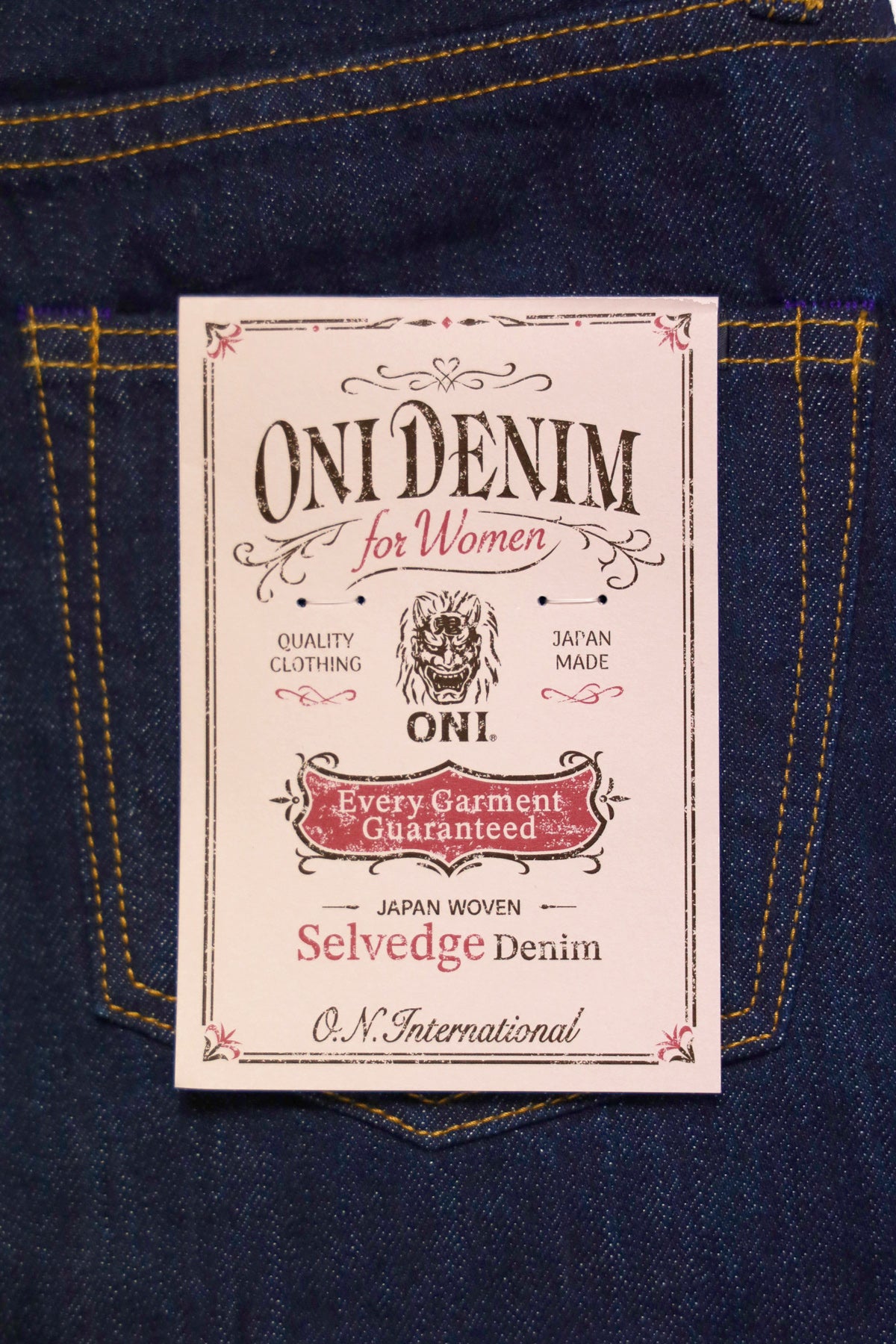 ONI-L720-12Z 12oz Selvedge Denim Wide Straight Zip-fly【WOMEN'S】