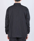 JBOT1327 Sashiko Black Big Shirts Jacket