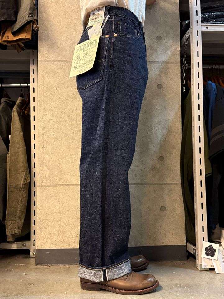 M1012RC (001) 16OZ GR LABEL WILD DUCK JEANS (WIDE STRAIGHT)