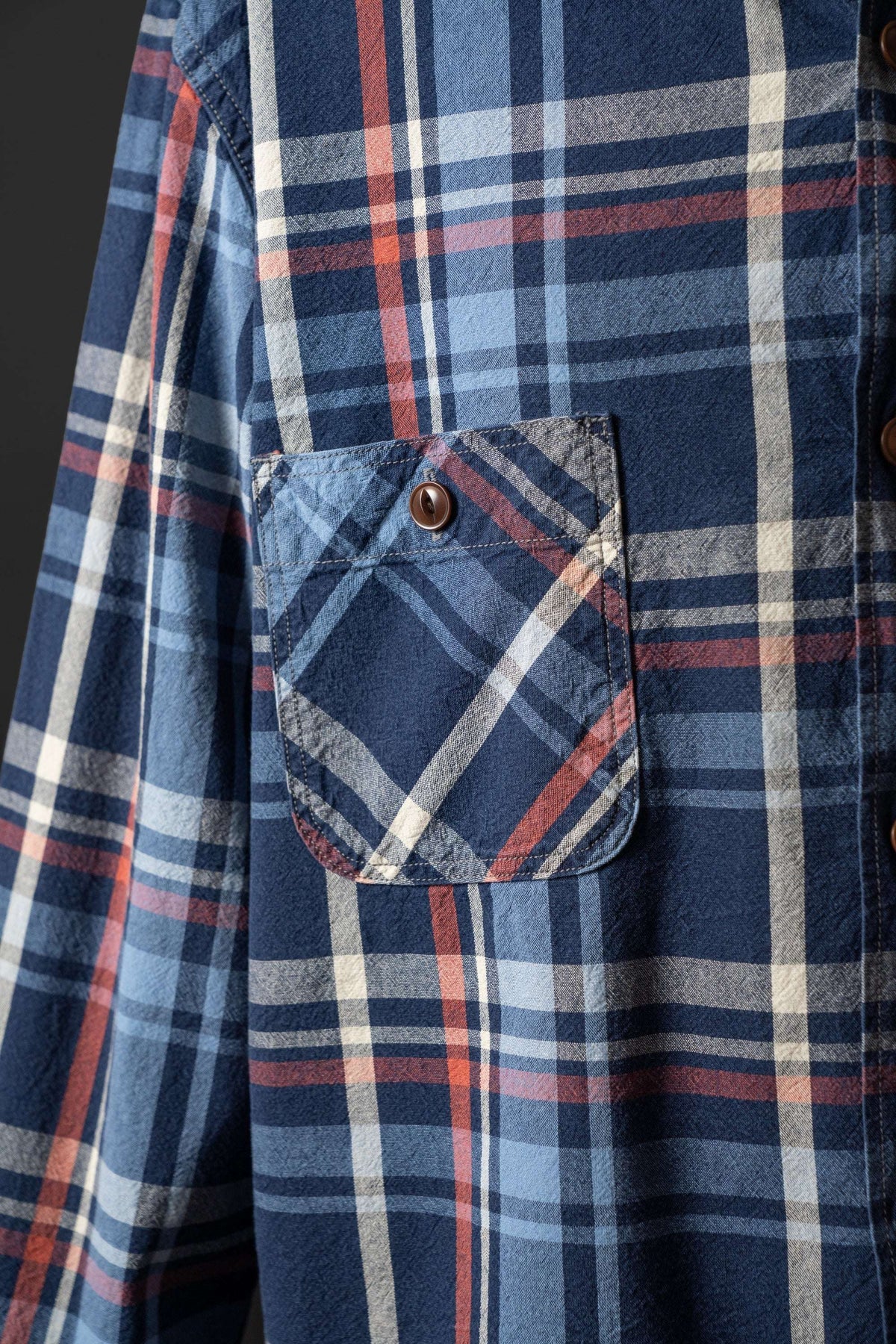 MS012G INIDIGO CHECK SHIRT