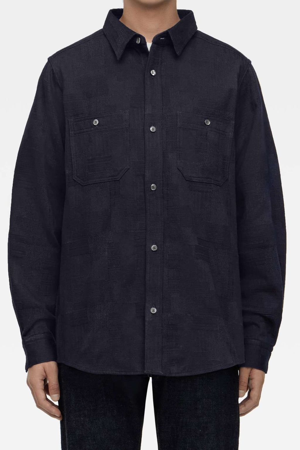 MXLS1026 INDIGO JACQUARD SHIRT