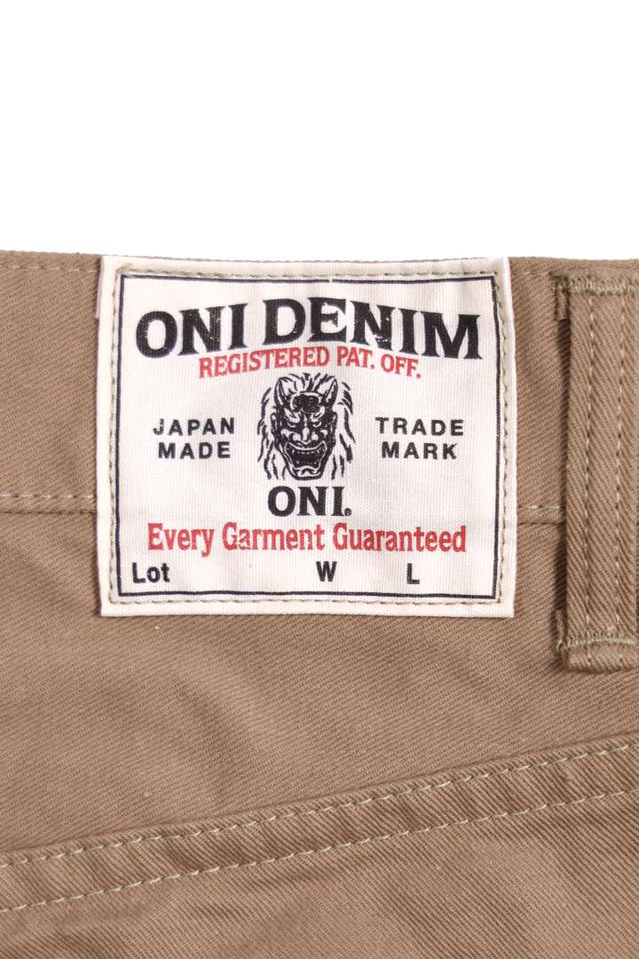 ONI022-SCKB 9.5oz Selvedge Chino Khaki Beige Relax Straight