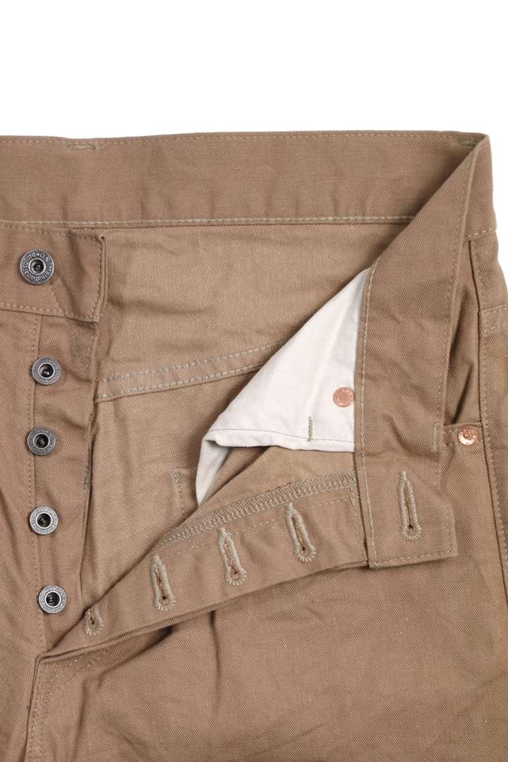 ONI022-SCKB 9.5oz Selvedge Chino Khaki Beige Relax Straight