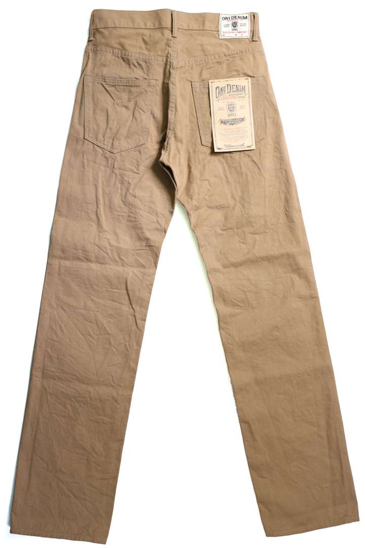 ONI022-SCKB 9.5oz Selvedge Chino Khaki Beige Relax Straight