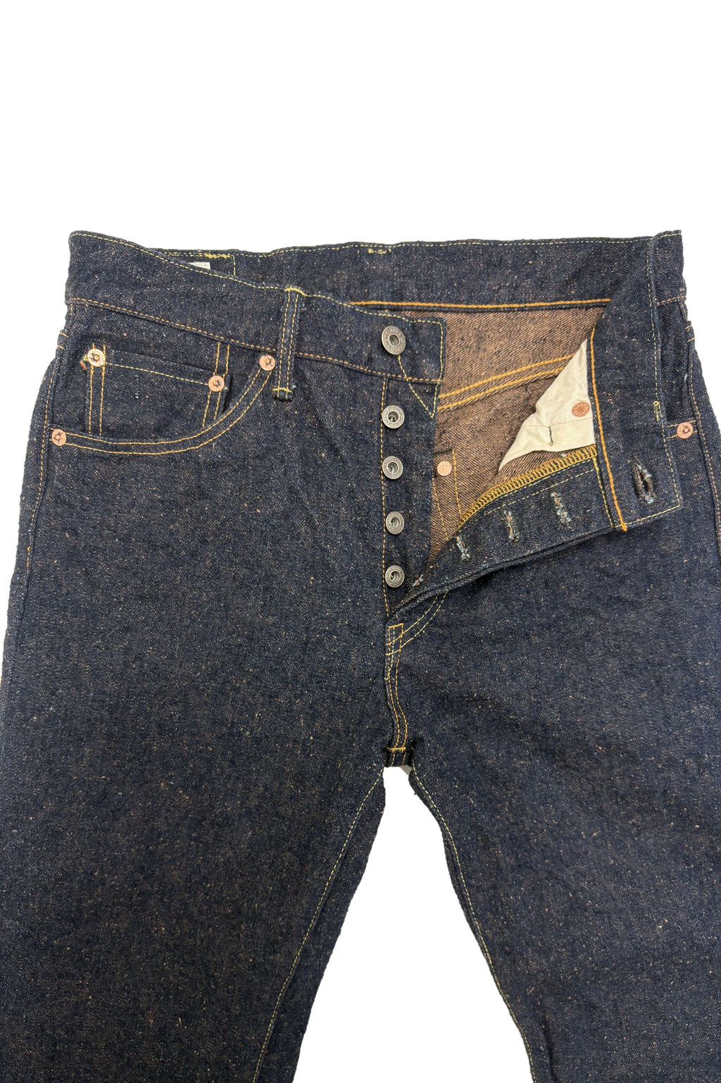 ONI288CCD-MOCA 15oz Crushed Concrete Denim Weft: Moca Regular Straight