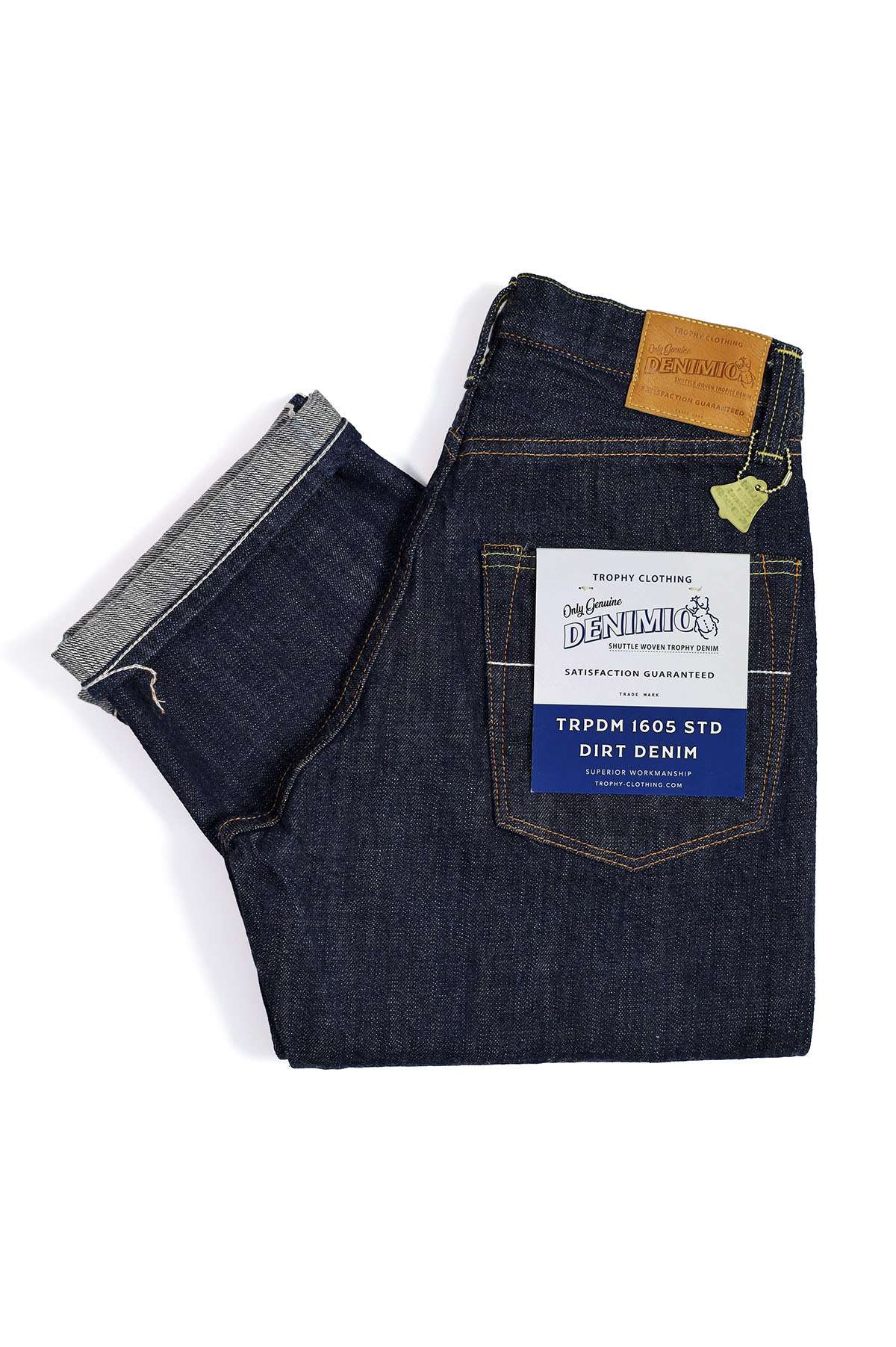 TRPDM1605 14.5oz TROPHY CLOTHING × Denimio COLLAB DIRT DENIM REGULAR STRAIGHT