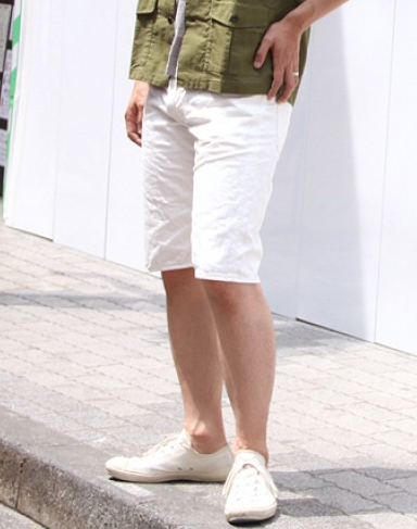 s770-01 Lot.S770 5Pocket White Denim Shorts S770-01 (white)