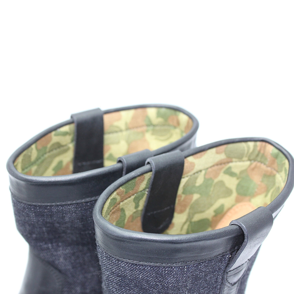 MD-019 Momotaro Jeans Denim Farmer Boots (Black)