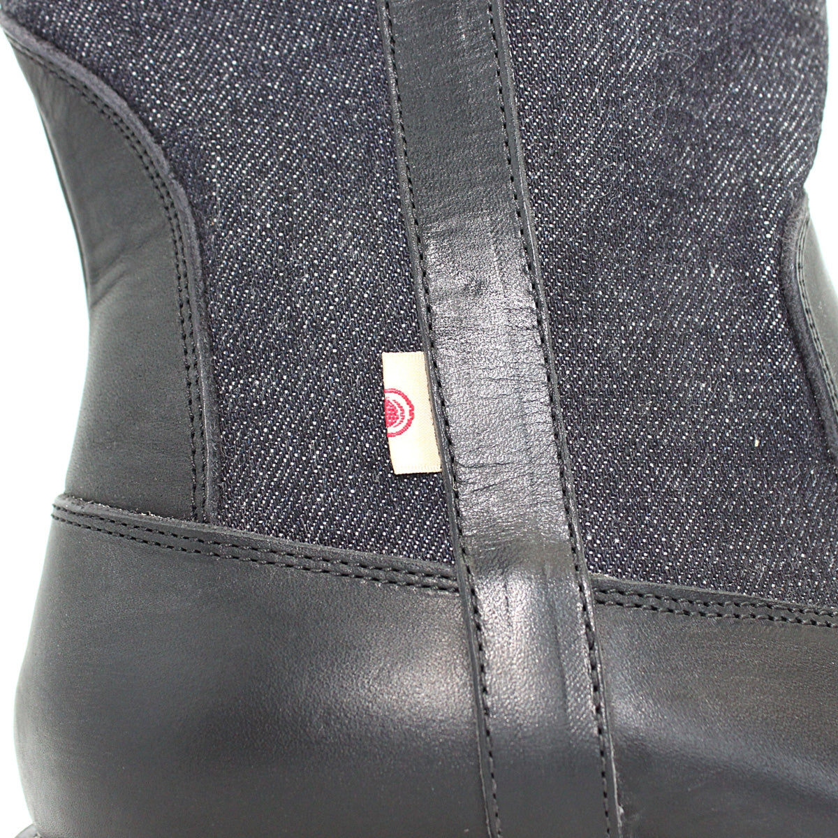 MD-019 Momotaro Jeans Denim Farmer Boots (Black)